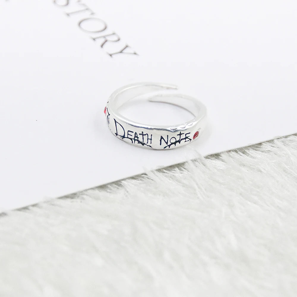Death Note Anime Ring Yagami Light Alloy Cosplay Prop for Women Men Adjustable Ring Jewelry Gift Accessory