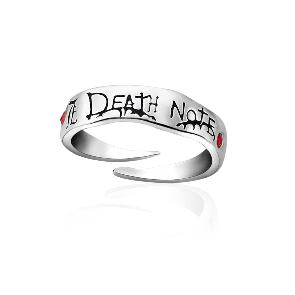 Death Note Anime Ring Yagami Light Alloy Cosplay Prop for Women Men Adjustable Ring Jewelry Gift Accessory