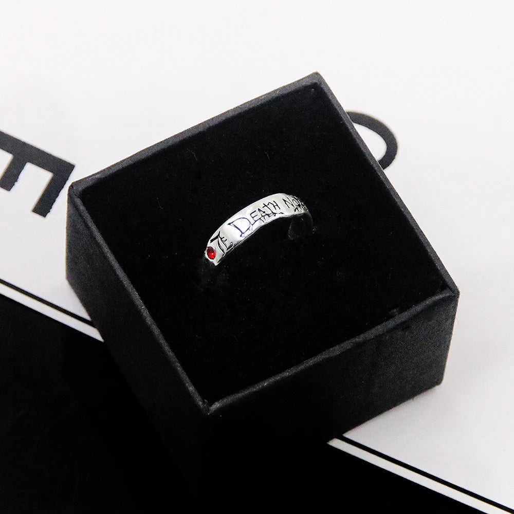 Death Note Anime Ring Yagami Light Alloy Cosplay Prop for Women Men Adjustable Ring Jewelry Gift Accessory