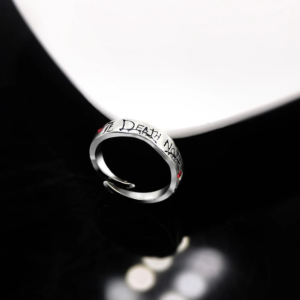 Death Note Anime Ring Yagami Light Alloy Cosplay Prop for Women Men Adjustable Ring Jewelry Gift Accessory